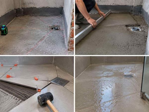 Cách tạo độ dốc nền nhà vệ sinh