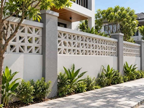 Mẫu tường rào bằng gạch thông gió