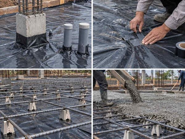 Cách trải nilon trước khi đổ bê tông
