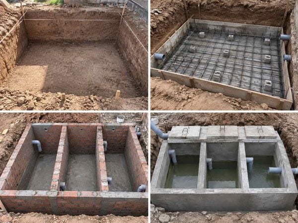 Cách xây bể phốt 3 ngăn