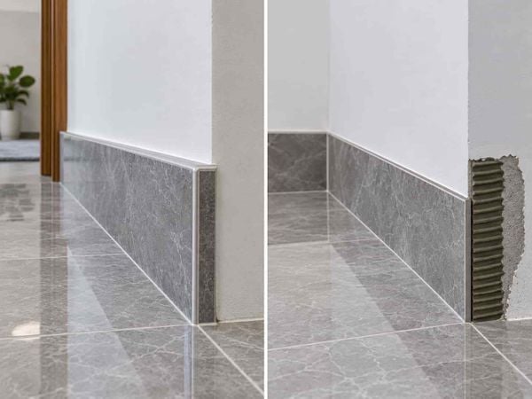 Ốp chân tường nổi và chìm khác nhau thế nào