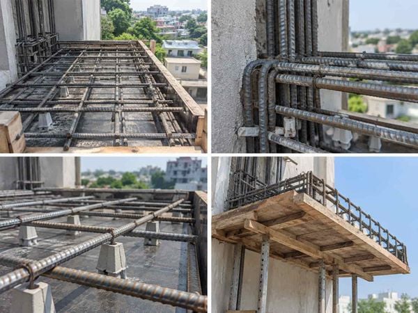 Cách bố trí thép sàn ban công công xôn