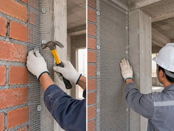 Cách đóng lưới trát tường