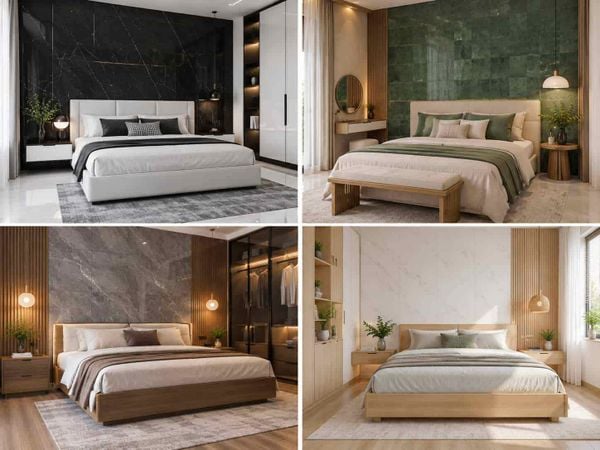 Cách phối gạch ốp tường phòng ngủ