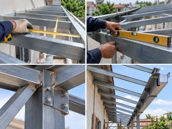 Kiểm tra hệ đòn tay trước khi lợp tôn