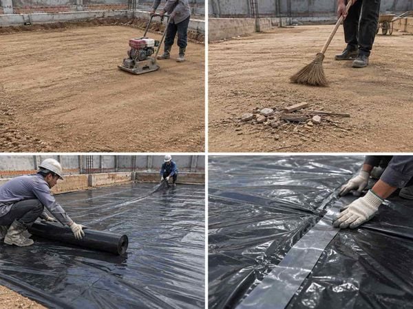 Cách trải nilon trước khi đổ bê tông