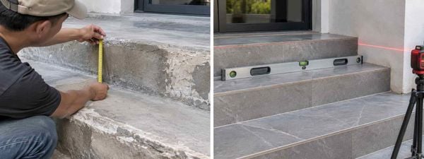 Cách lát gạch bậc thềm