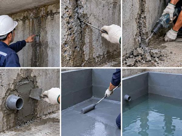 Những vị trí bê tông thường bị thấm nước