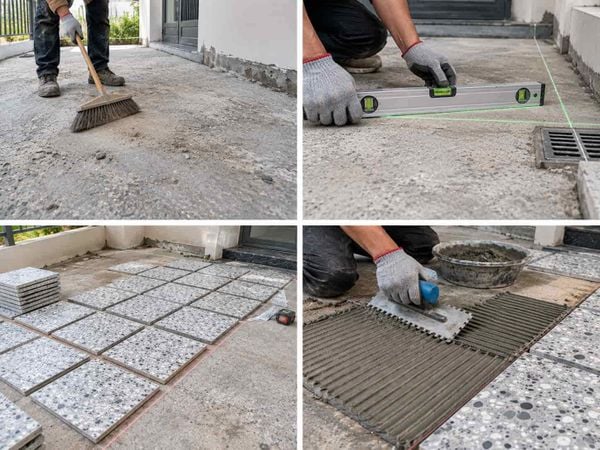 Cách lát gạch Terrazzo