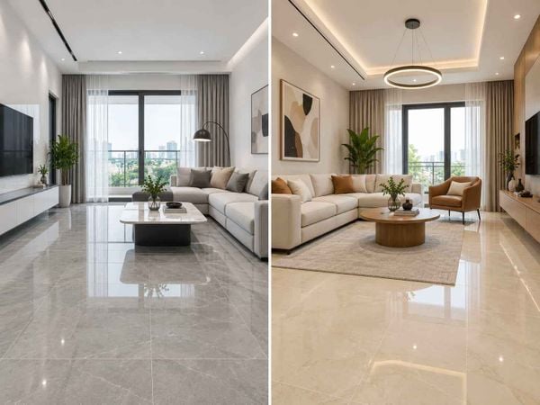 Cách phối gạch lát nền phòng khách