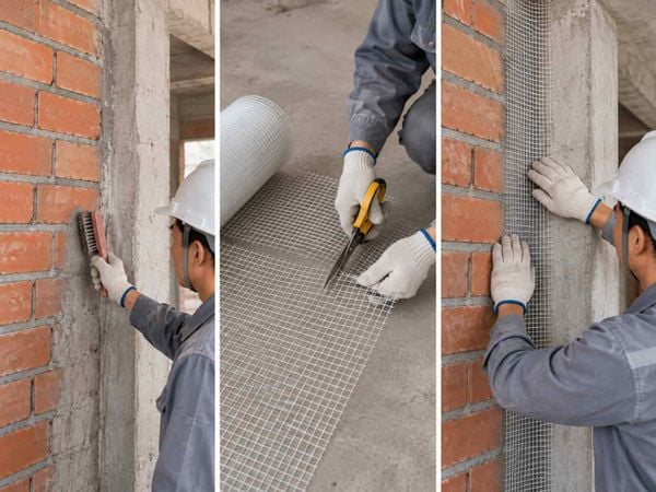 Cách đóng lưới trát tường