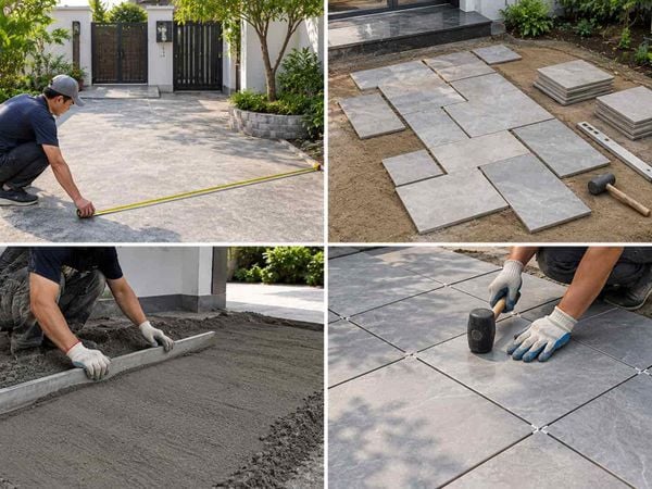 Cách xếp gạch sân vườn đúng kỹ thuật