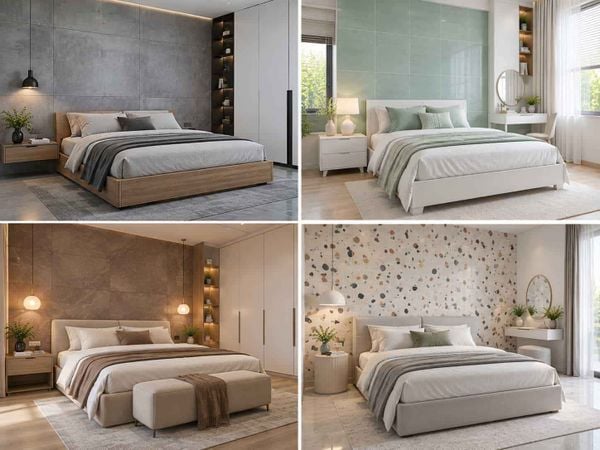 Cách phối gạch ốp tường phòng ngủ