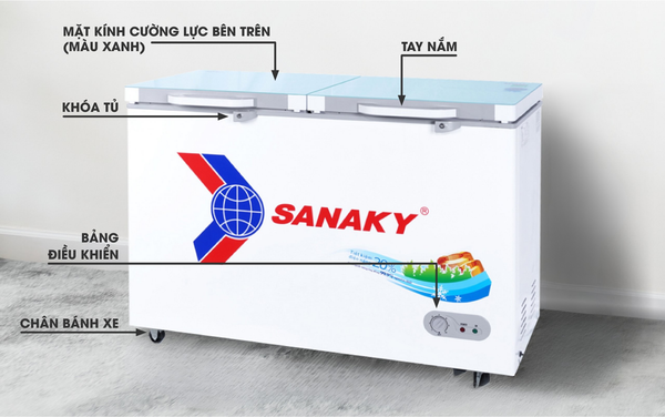 Tủ đông cũ Sanaky Inverter VH-4099W3 thiết kế nhỏ gọn nhưng đầy đủ tính năng