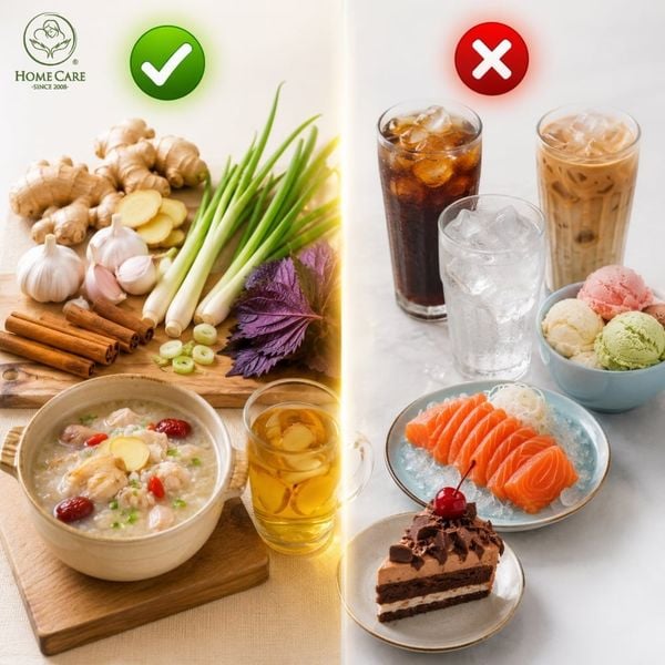 Ăn uống cân bằng, tăng cường thực phẩm có tính ấm