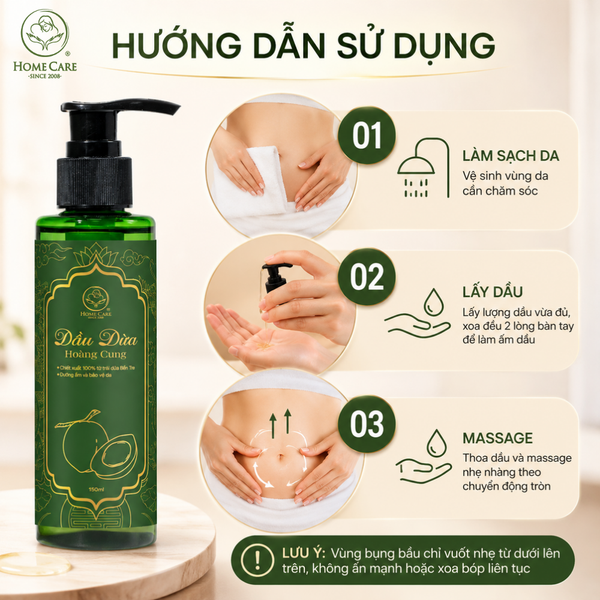 Hướng dẫn sử dụng Dầu dừa Hoàng Cung