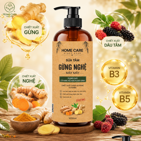 Bóc tách bảng thành phần sữa tắm Gừng Nghệ Mây Mây