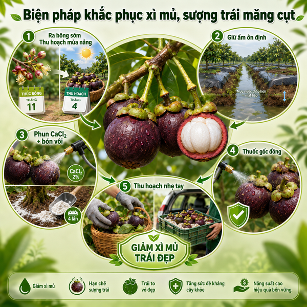 Hạn chế xì mủ, sượng trái măng cụt