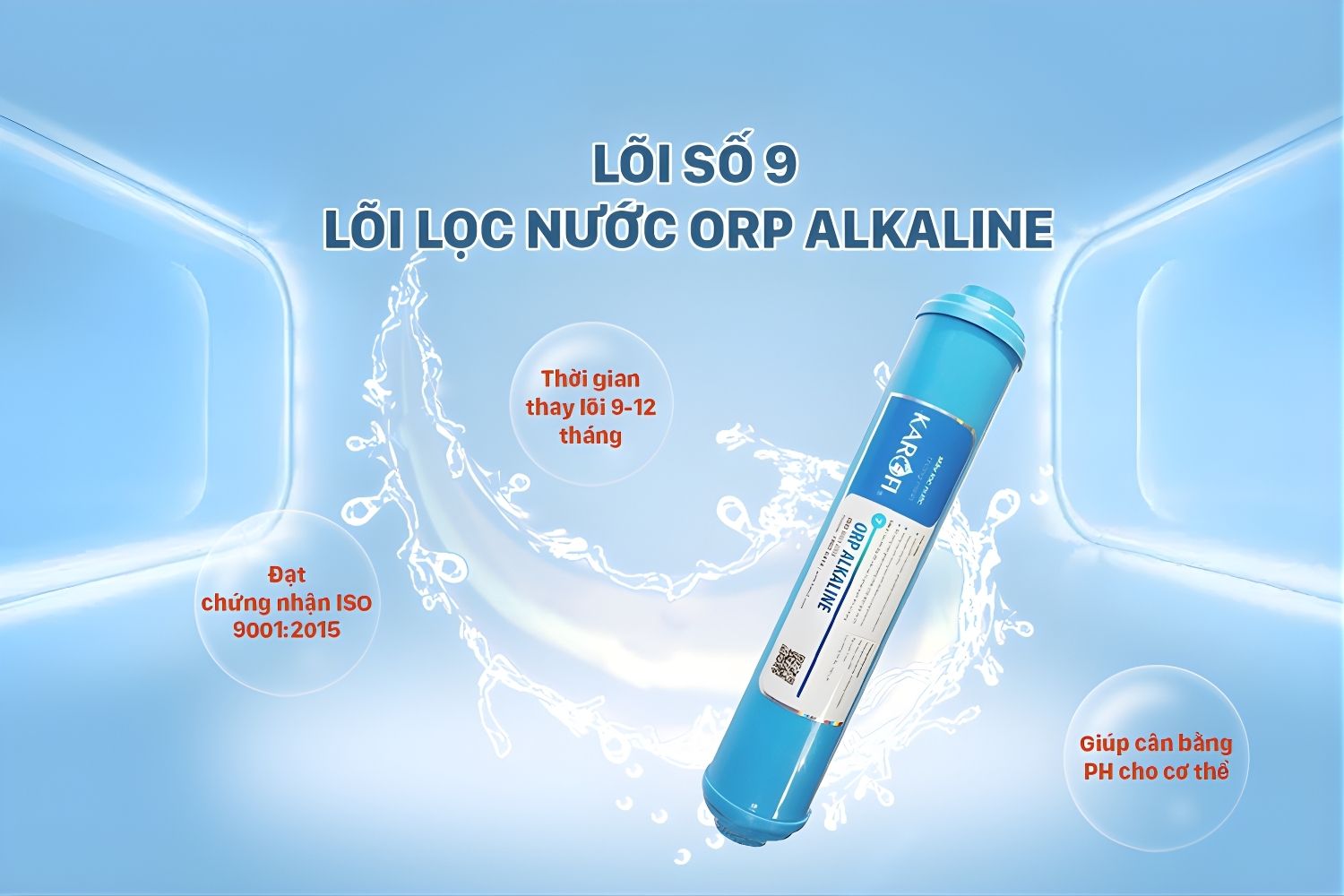 Lõi ORP Alkaline hoàn thiện chất lượng nước ở tầng lọc cuối