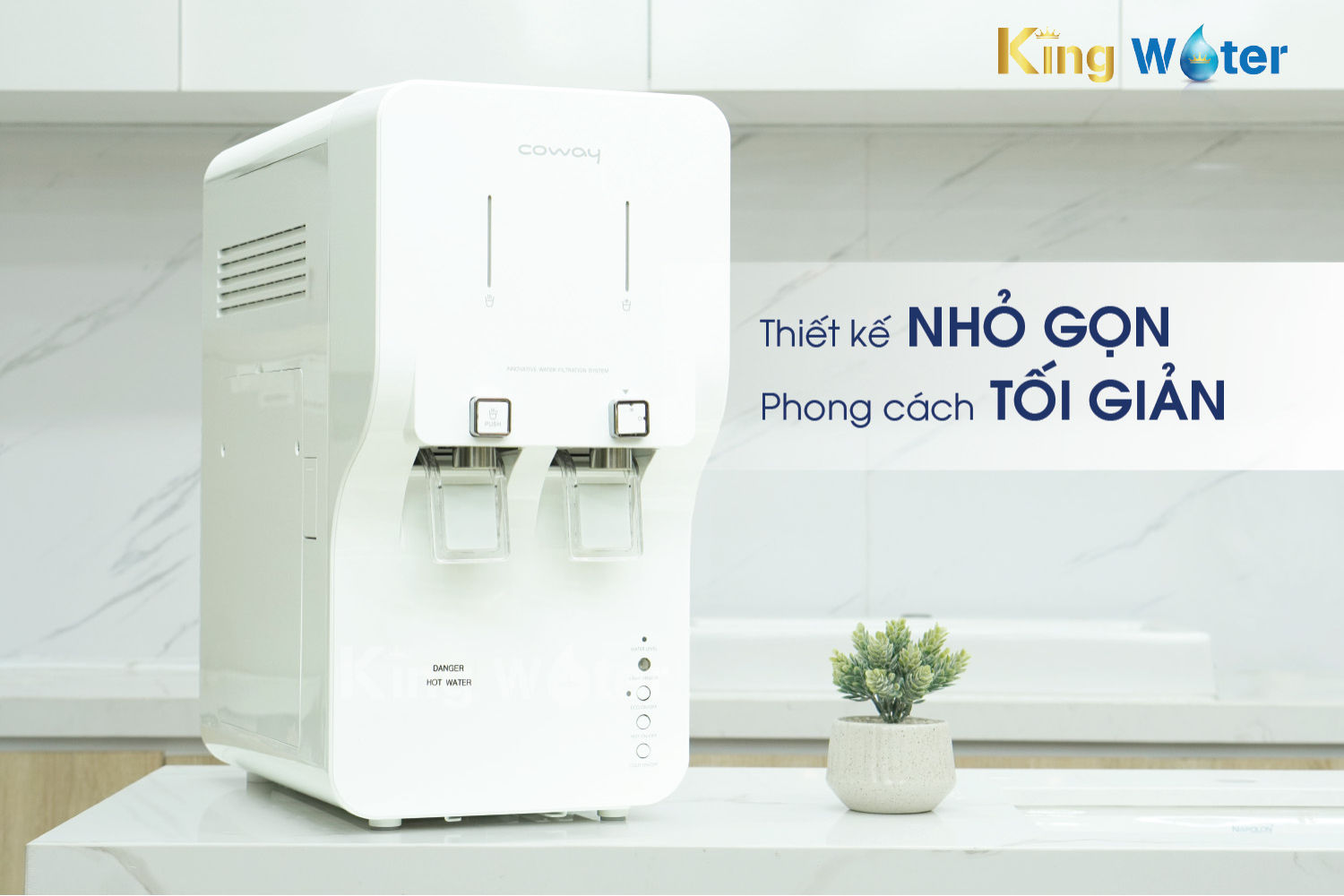 Kích thước nhỏ gọn của Coway CHP260L phù hợp đặt tại nhiều vị trí