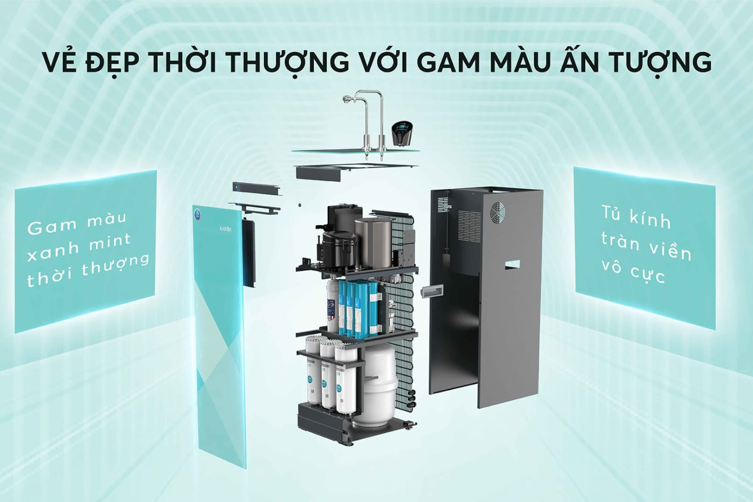 Máy lọc nước Karofi KAD-N91 mang vẻ ngoài tinh tế