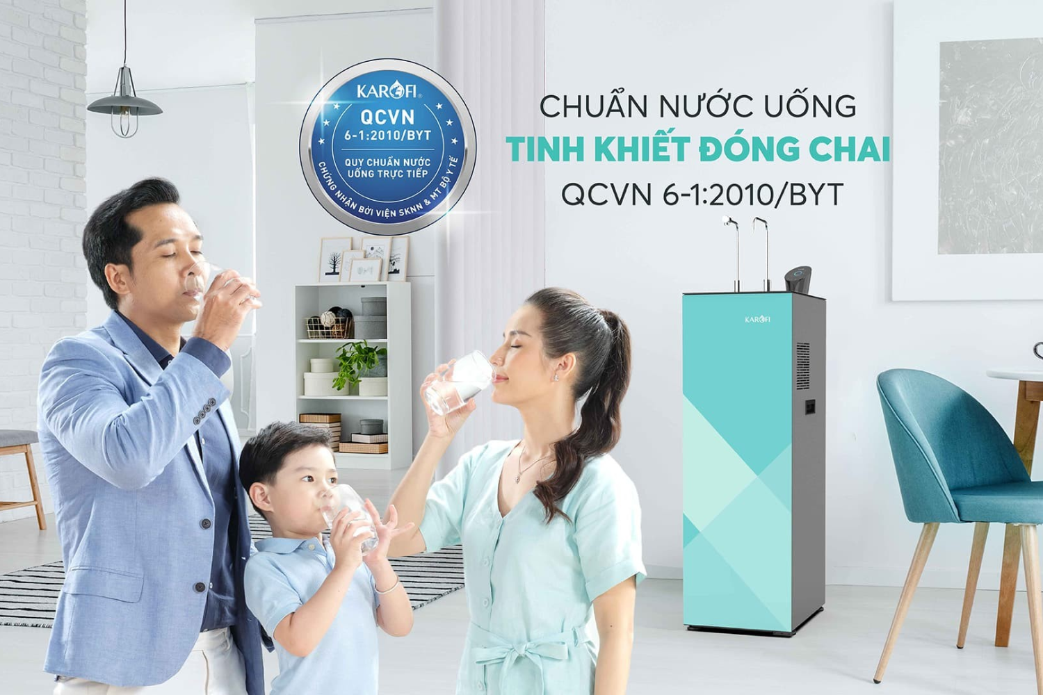 Nguồn nước sau khi được lọc từ Karofi KAD-N91 đáp ứng chuẩn nước uống tinh khiết