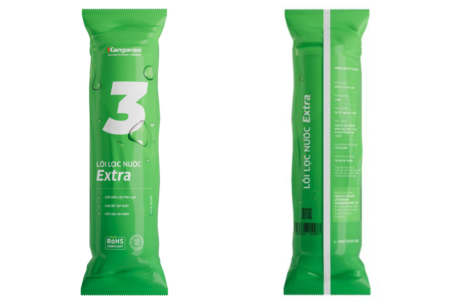 Lõi lọc Kangaroo Số 3 Extra (XB) được sản xuất theo tiêu chuẩn cao về mật độ vật liệu và độ nén