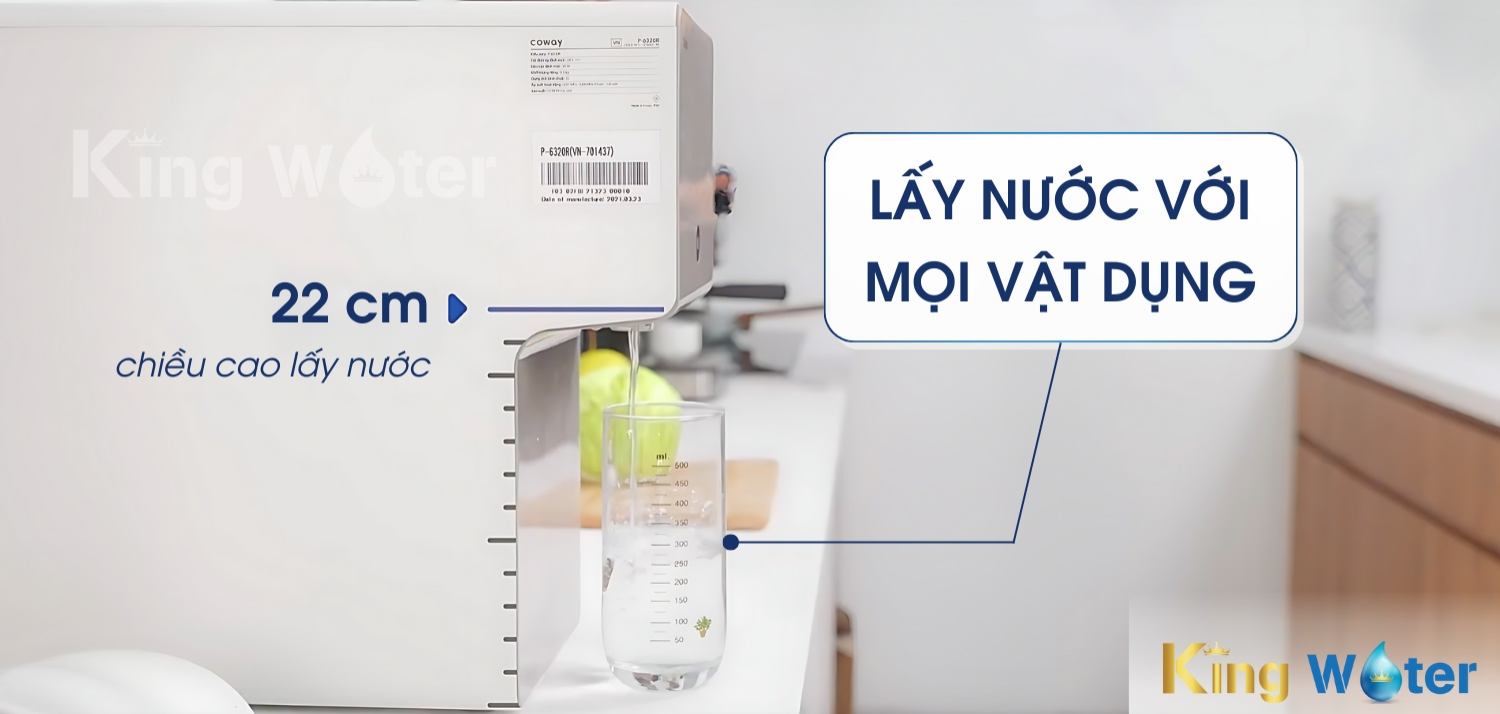 Thiết kế thuận tiện lấy nước bằng nhiều vật dụng