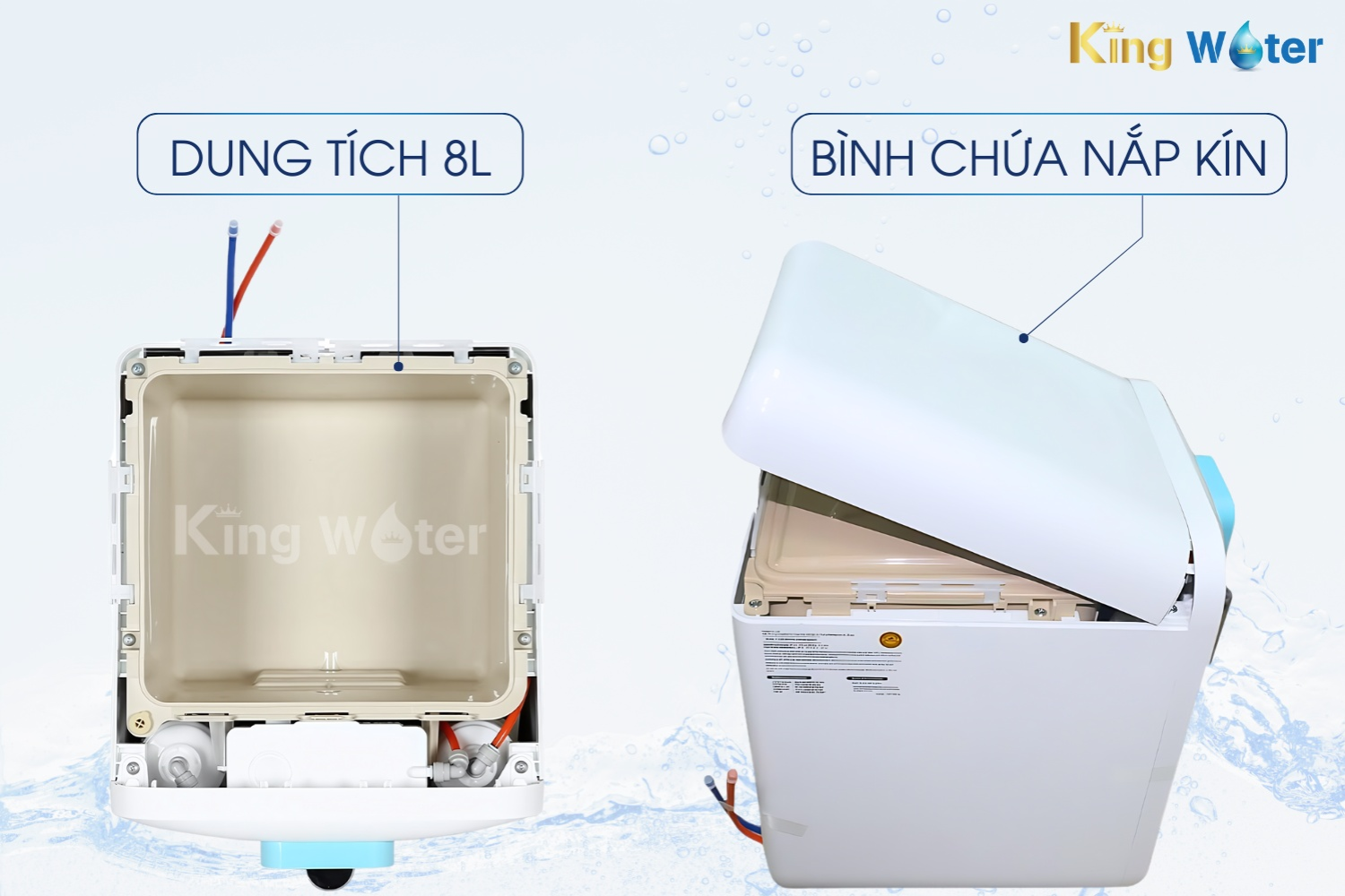 Coway P-300L có bình chứa dung tích 7,6 lít có nắp kín giúp ngăn bụi