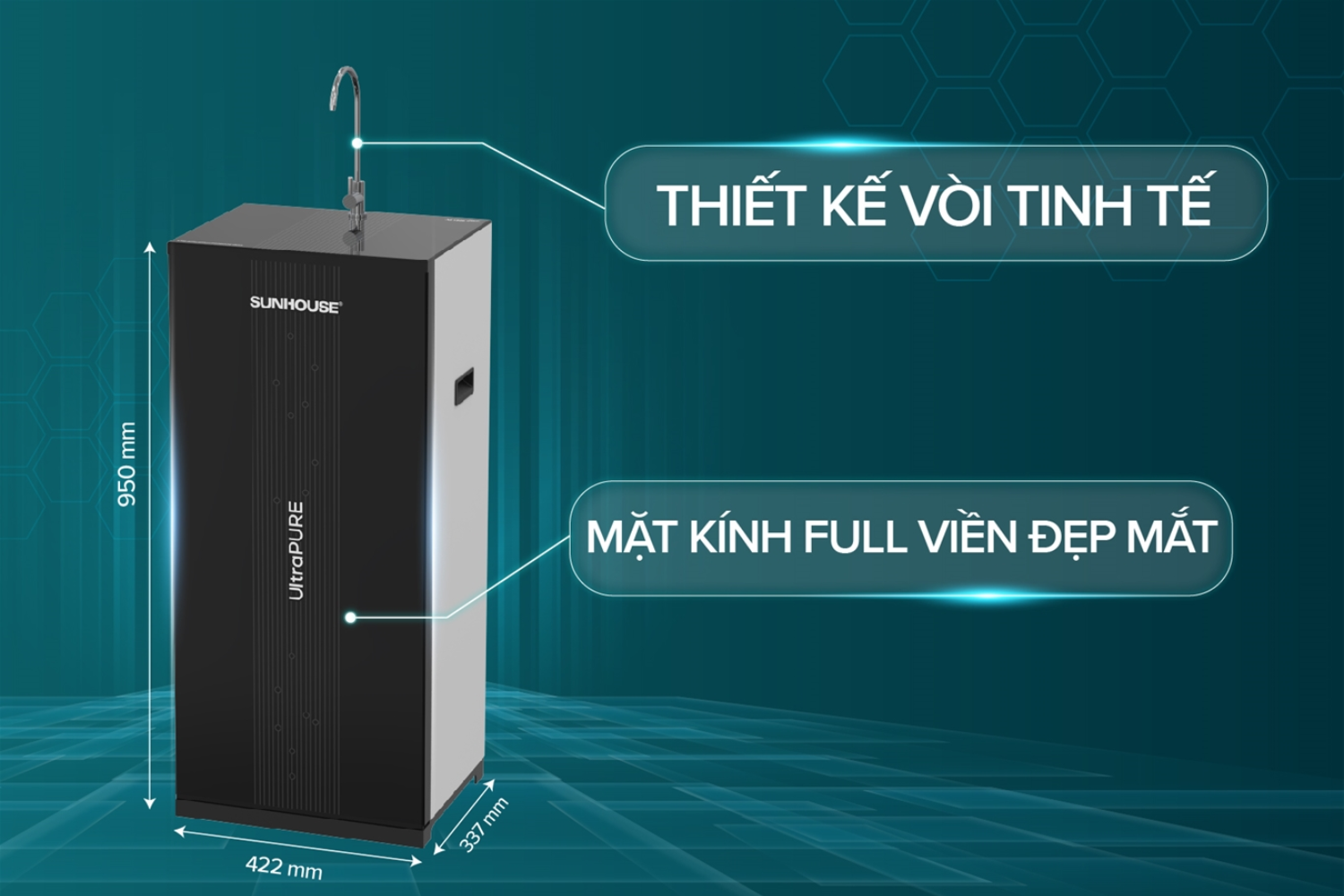 Sunhouse SHA8691K có thiết kế mặt kính full viền sang trọng