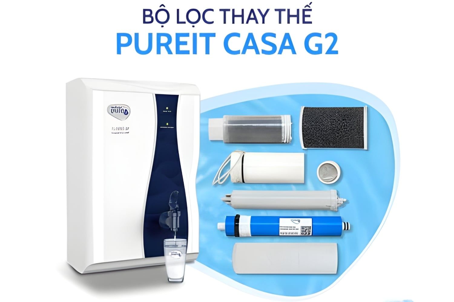 Bộ lọc diệt khuẩn dùng cho máy Unilever Casa G2 được thiết kế dạng nguyên khối