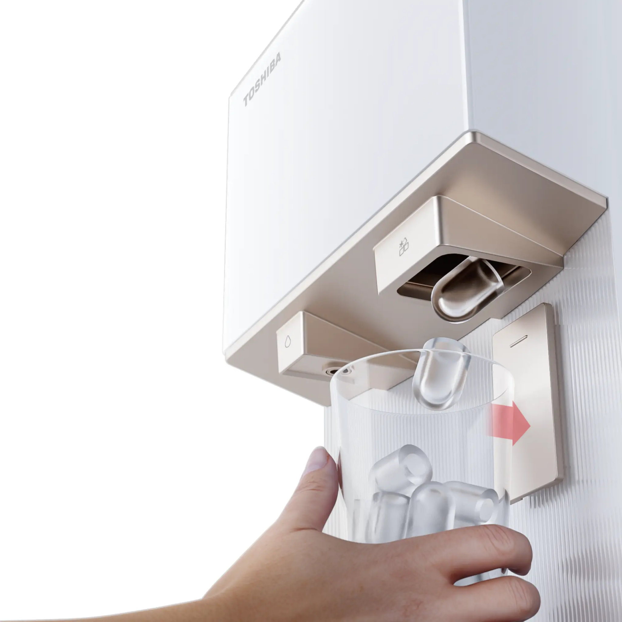 Công nghệ làm đá tự động 1 chạm tinh khiết trên máy Toshiba RWF-IW2469BVN(W)