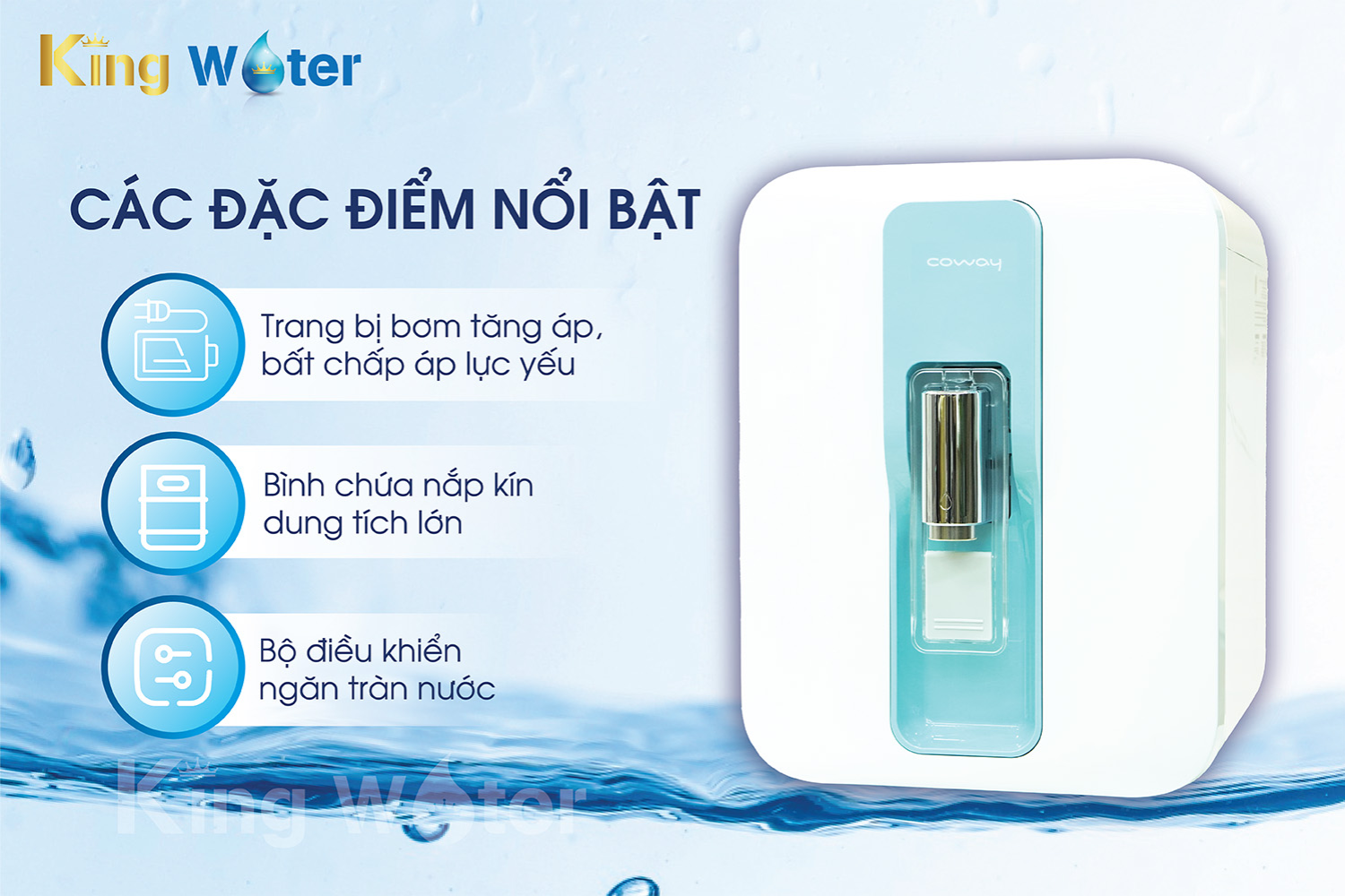 Coway NADI (P-300R) thích hợp cho các căn hộ có bồn chứa thấp