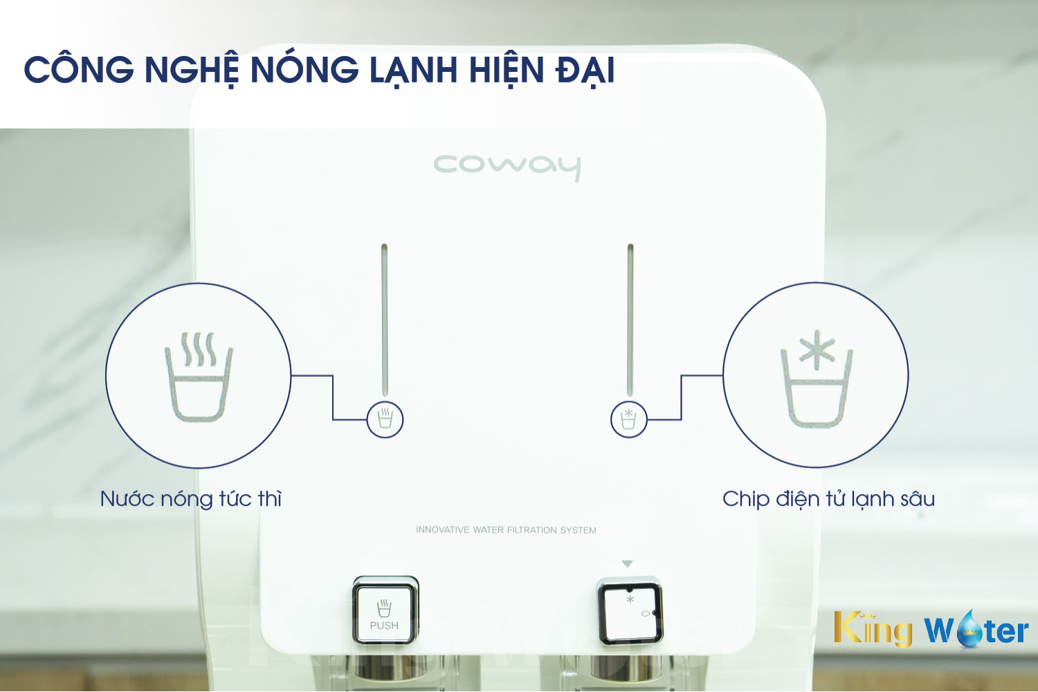 Coway CHP-260L có khả năng tạo ra nguồn nước lạnh từ 4 - 10 độ C