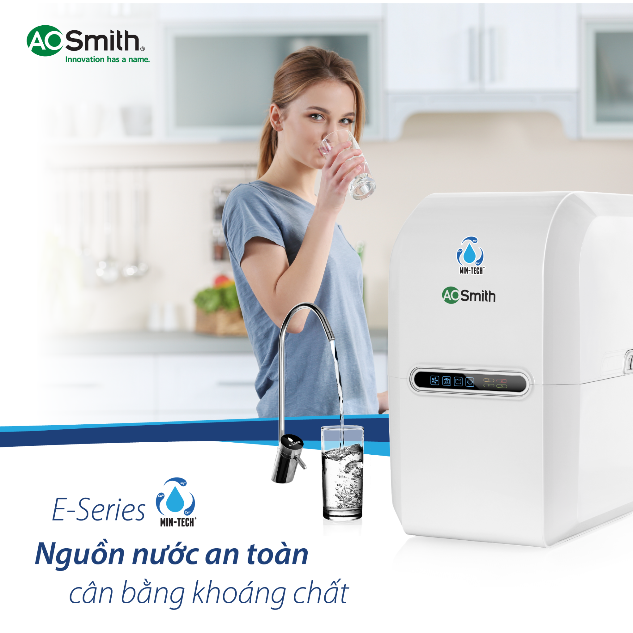 Máy lọc nước Ao Smith E3 nổi bật với thiết kế hiện đại