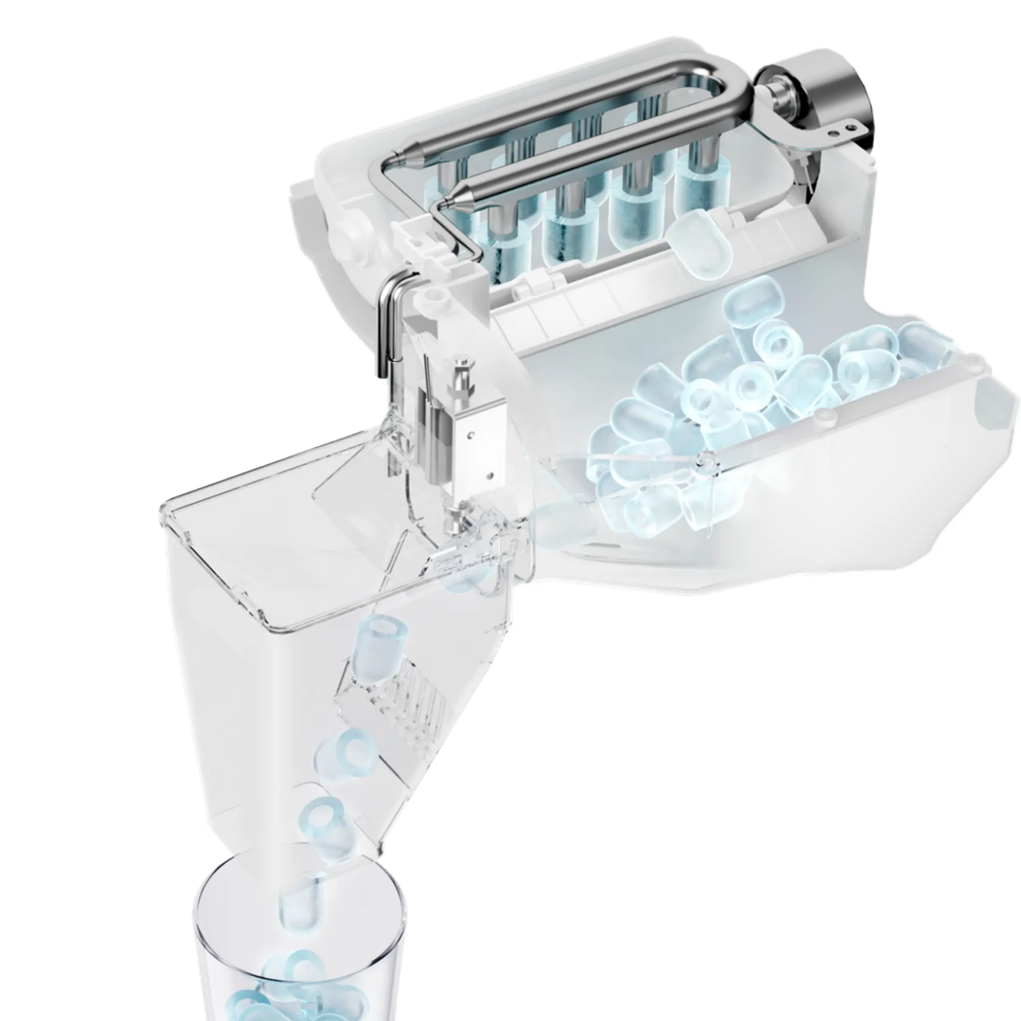 Hệ thống cung cấp đá tự động khép kín của máy Toshiba RWF-IW2469BVN(W)