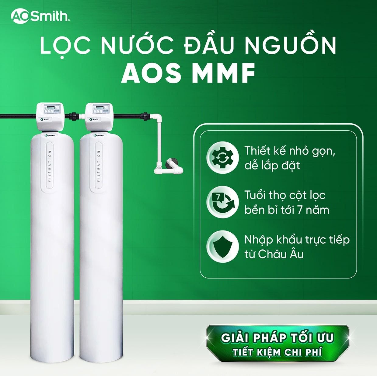 Liên hệ Kingwater để được tư vấn về máy lọc tổng A.O. Smith AOS MMF