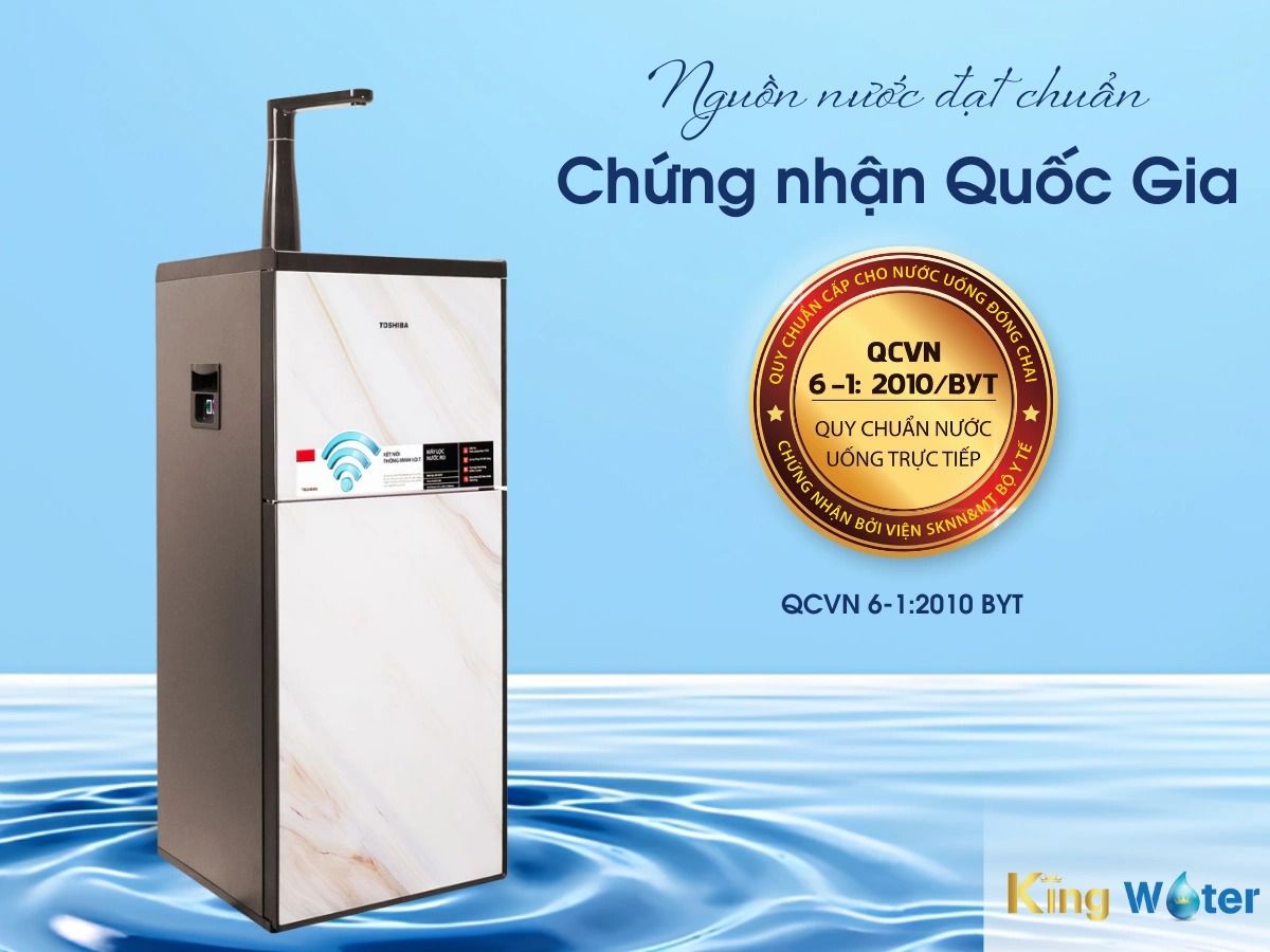 Nước từ Toshiba TWP-W1905SV(MB) đạt chuẩn uống trực tiếp từ vòi mà không cần xử lý thêm.