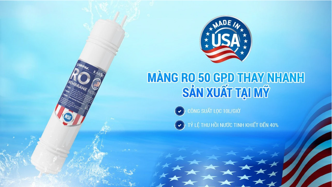 Màng RO Purifim 50GPD thay nhanh được sản xuất từ Mỹ