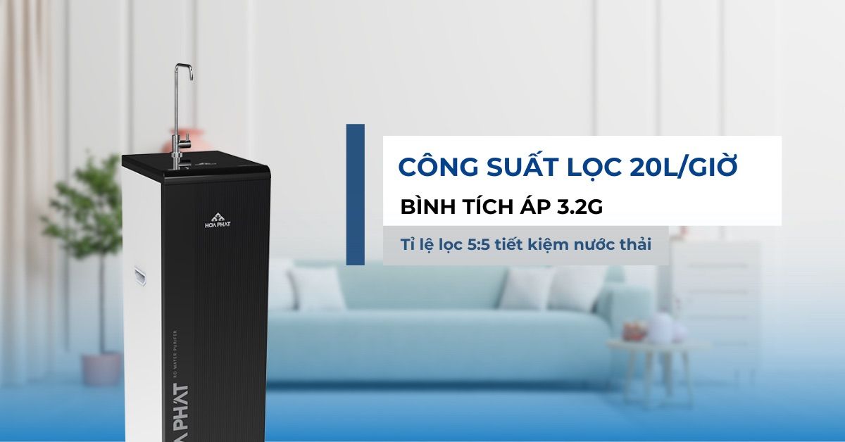 Công suất lọc mạnh mẽ cùng hiệu suất lọc từ 55-60%