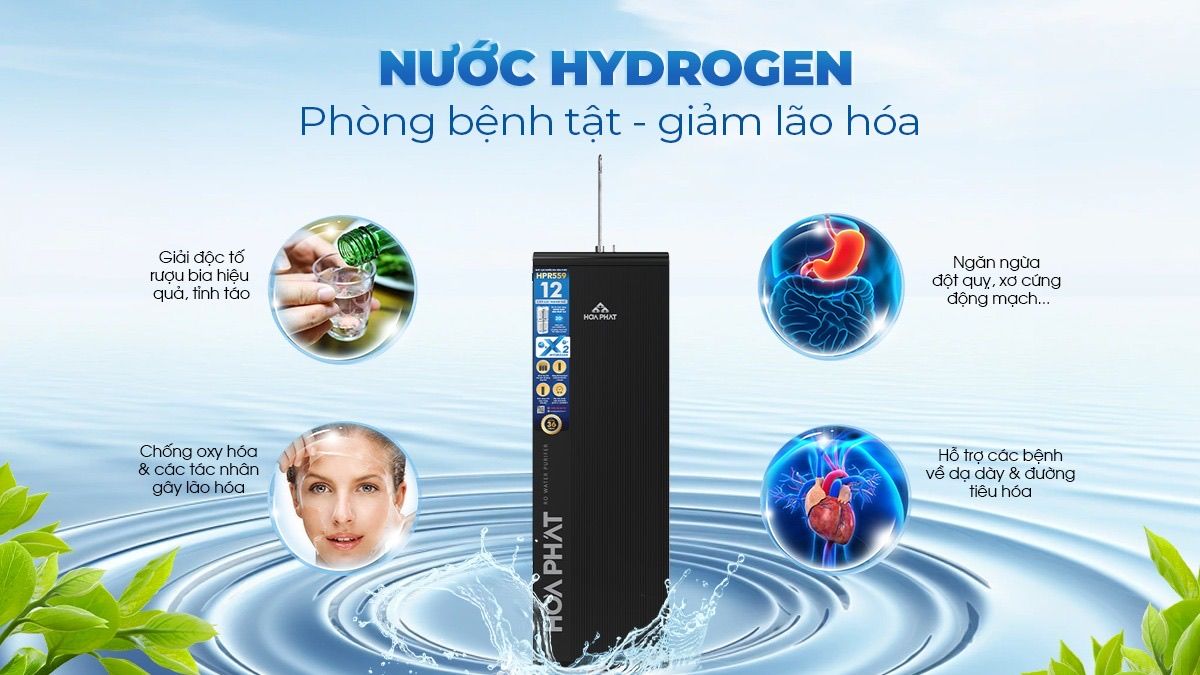 Nước lọc sau HPR559 giàu Hydrogen chống oxy hóa