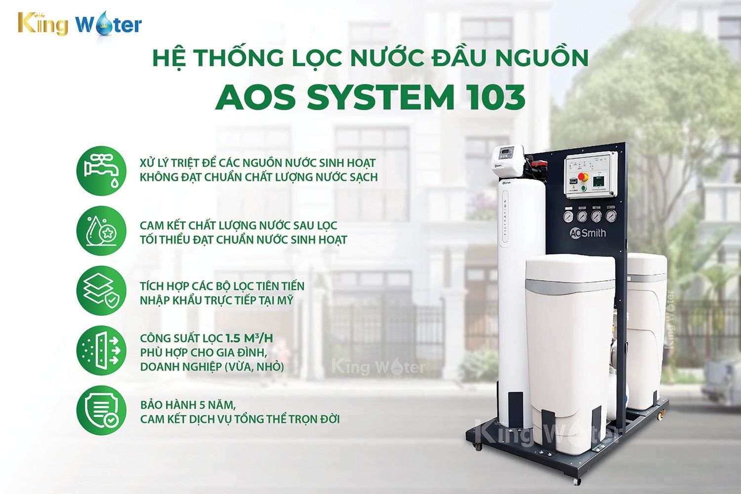 AOS System 103 là một sản phẩm cao đến từ tập đoàn A.O.Smith của Mỹ