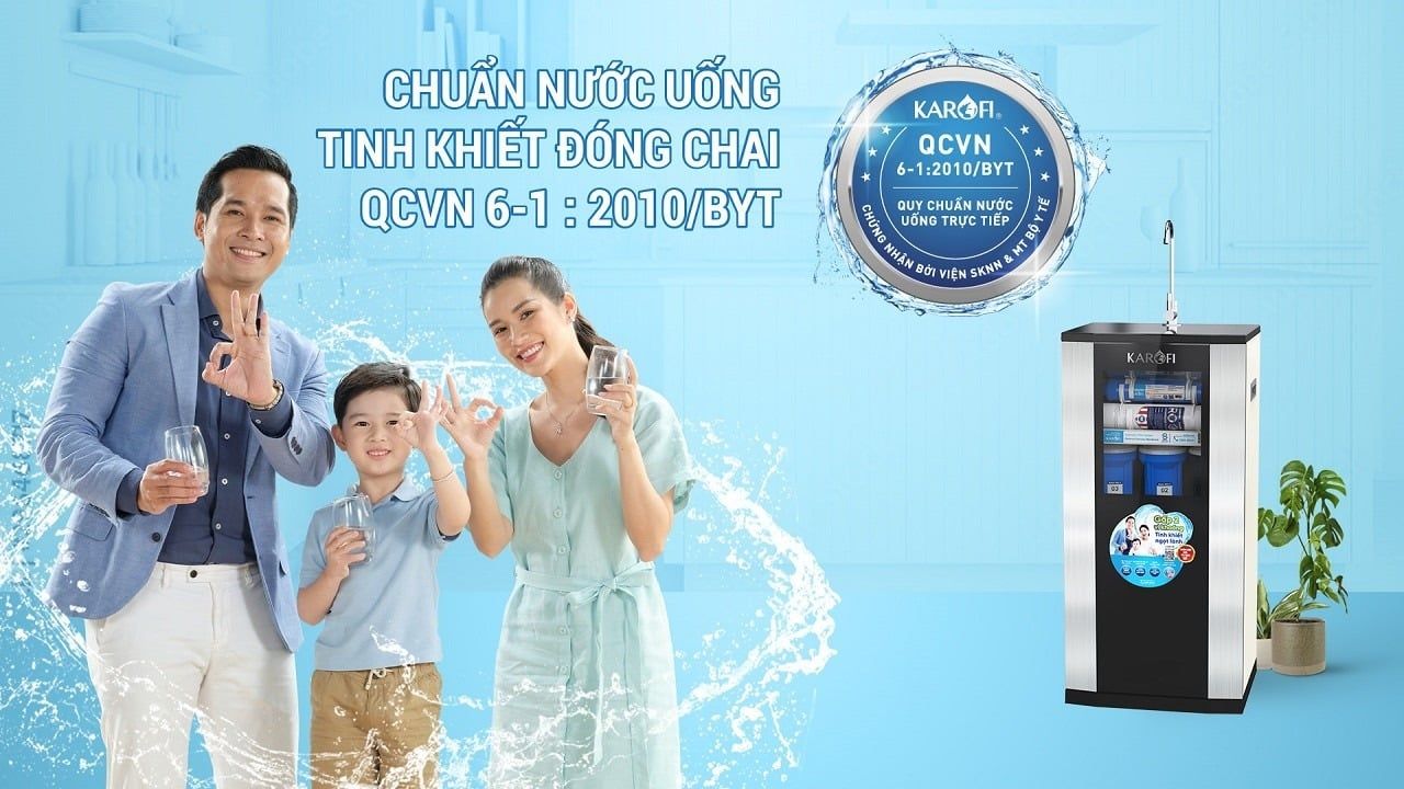 Nước sau lọc đạt chuẩn nước uống đóng chai theo QCVN 6-1:2010/BYT