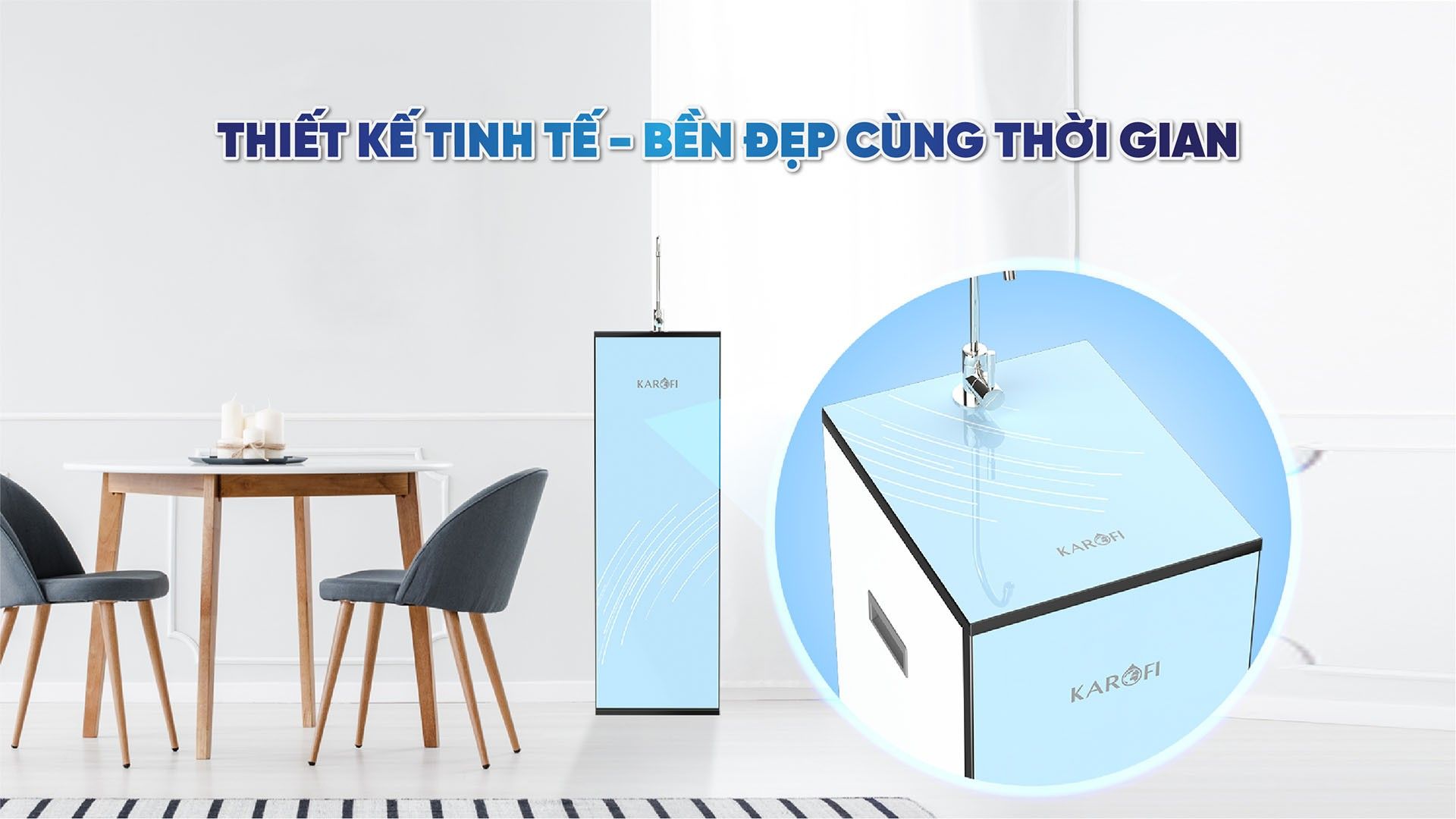 Máy lọc nước Karofi KAQ-L08 thiết kế đơn giản nhưng tinh tế