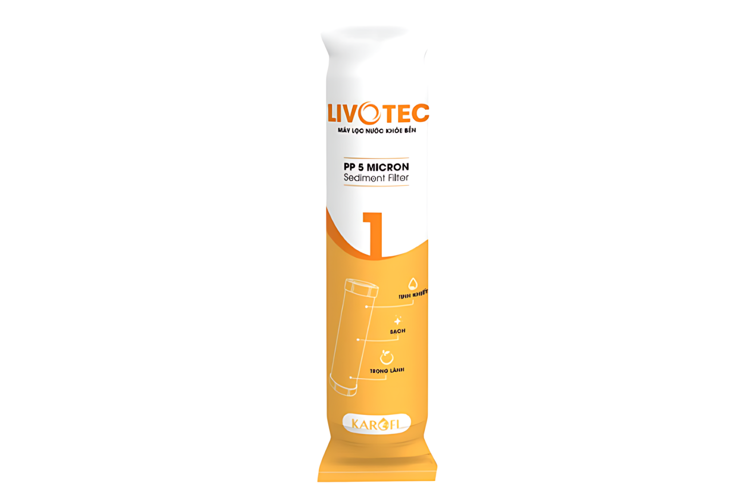 Lõi Livotec số 1 PP 5 Micron - Loại bỏ cặn thô, bảo vệ hệ thống loc