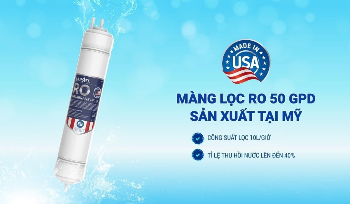 Màng lọc RO 50 GPD thay nhanh sản xuất tại Mỹ