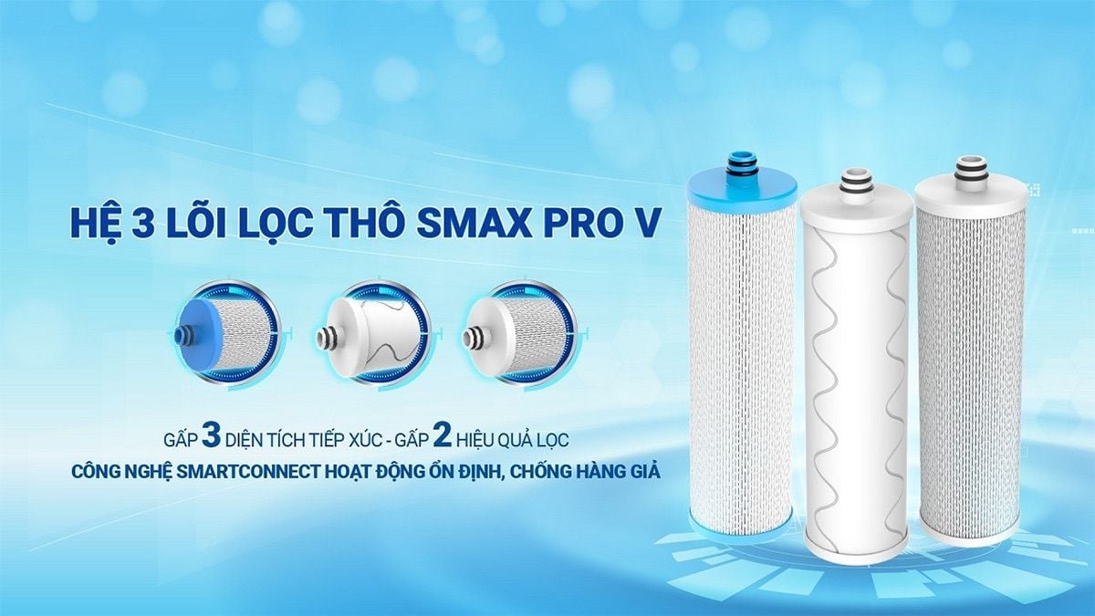 Hệ 3 lõi lọc thô Smax Pro V