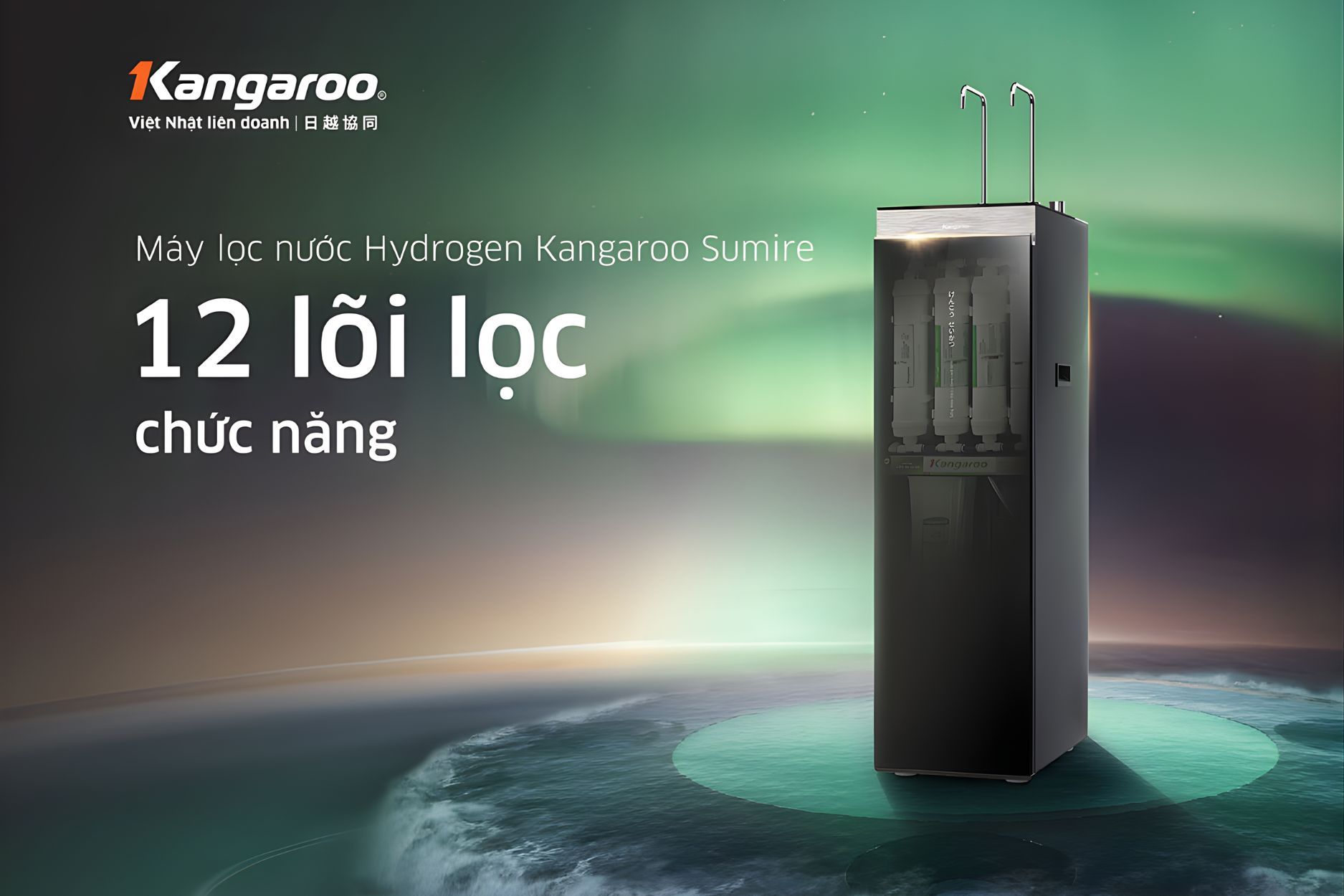 Kangaroo KG12A8 trang bị 12 lõi tiên tiến, lõi bỏ các chất gây hại trong nước