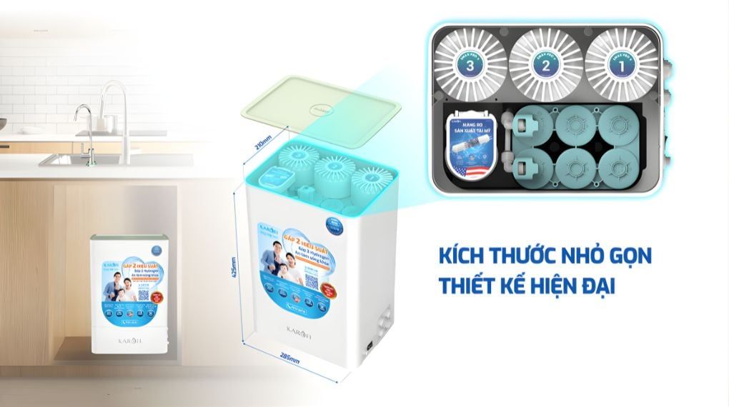 Thiết kế nhỏ gọn, không chỉ tối ưu diện tích mà còn tăng tuổi thọ cho máy