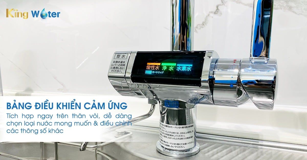Tích hợp bảng điều khiển cảm ứng ngay trên thân vòi